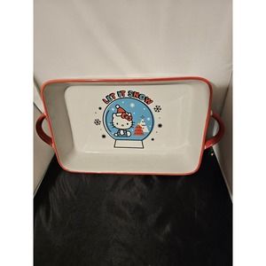 New! HELLO KITTY Christmas Holiday Casserole Baking Oven Dish 8x12